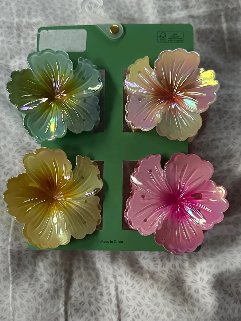 piper·k tropical floral hibiscus Hair Clips – limited edition